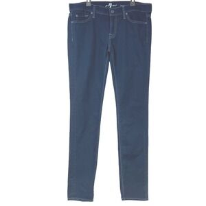 7 For All Mankind Jeans 30 Dark Blue Roxanne Skinny Classic Logo‎ Stretch Modern